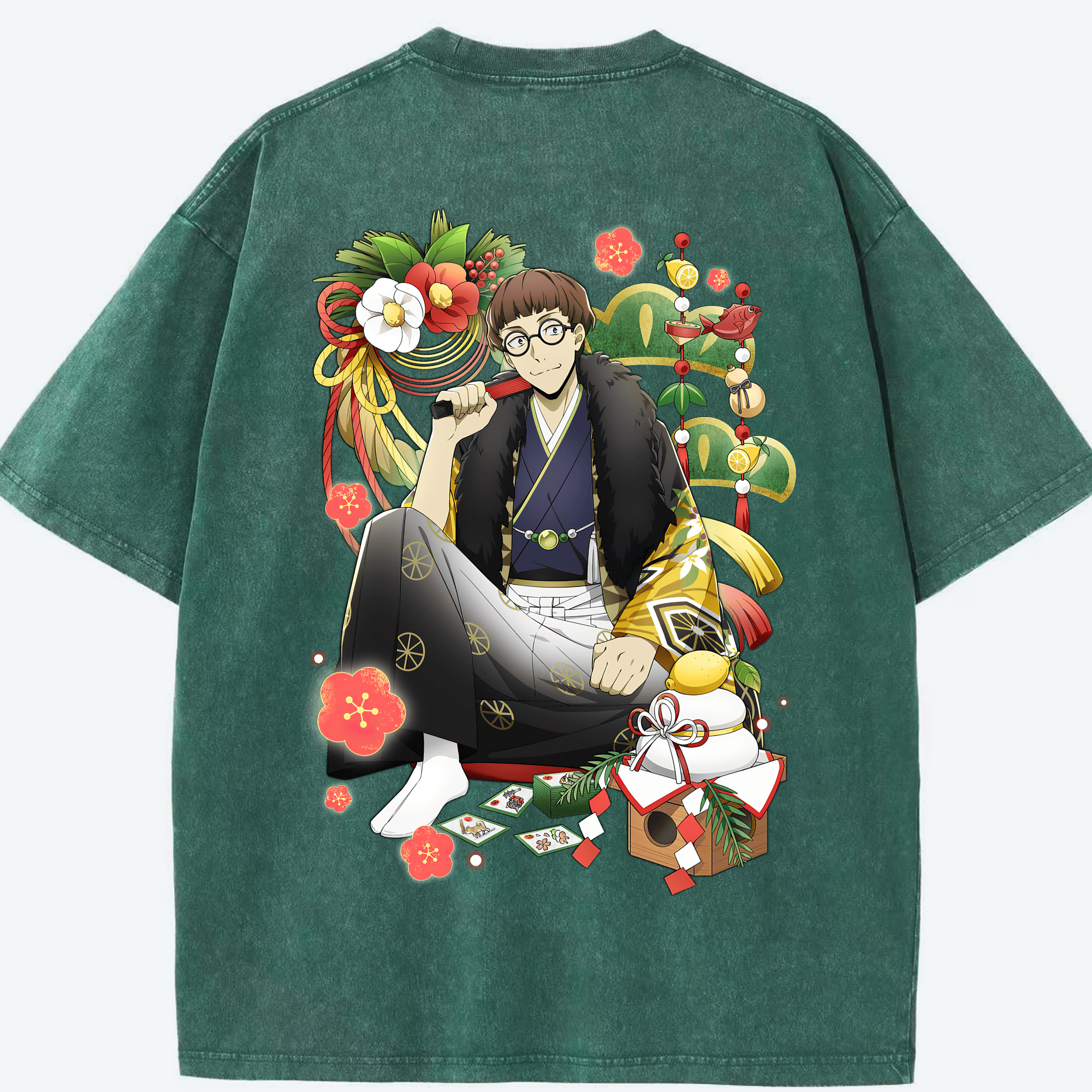 （画像用） 文豪ストレイドッグス Bungo Stray Dogs 綿100% ヴィンテージ風 半袖Tシャツ（背面プリント）